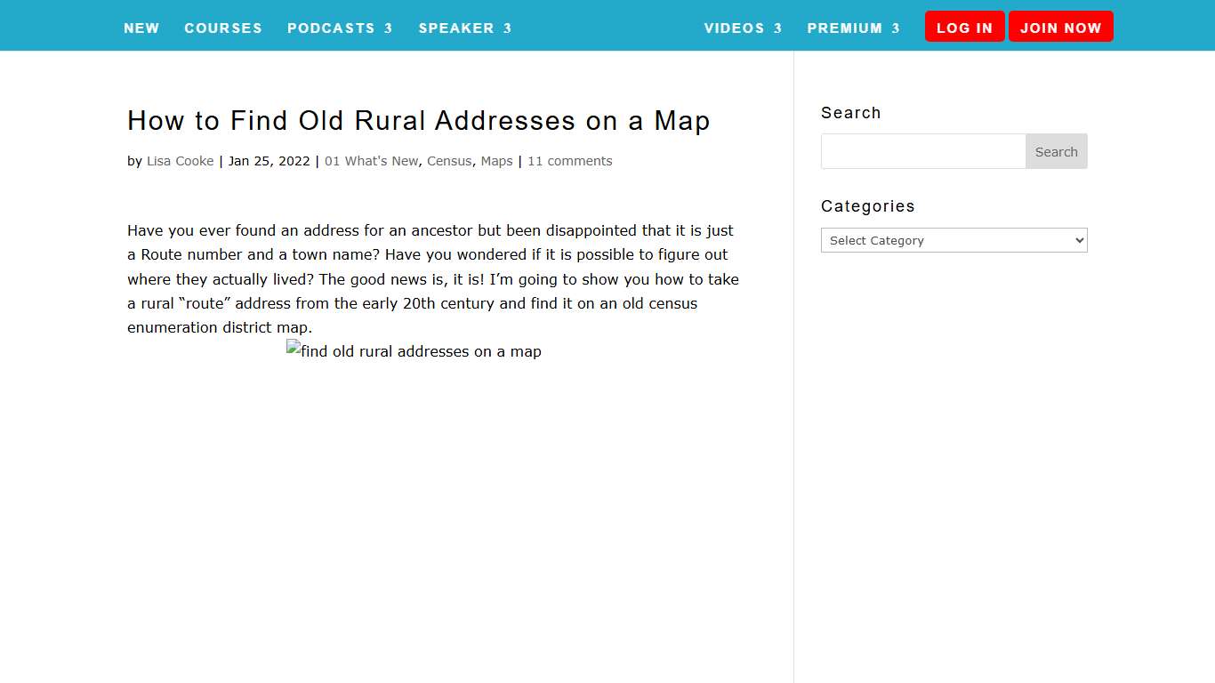 How to Find Old Rural Addresses on a Map - Genealogy Gems